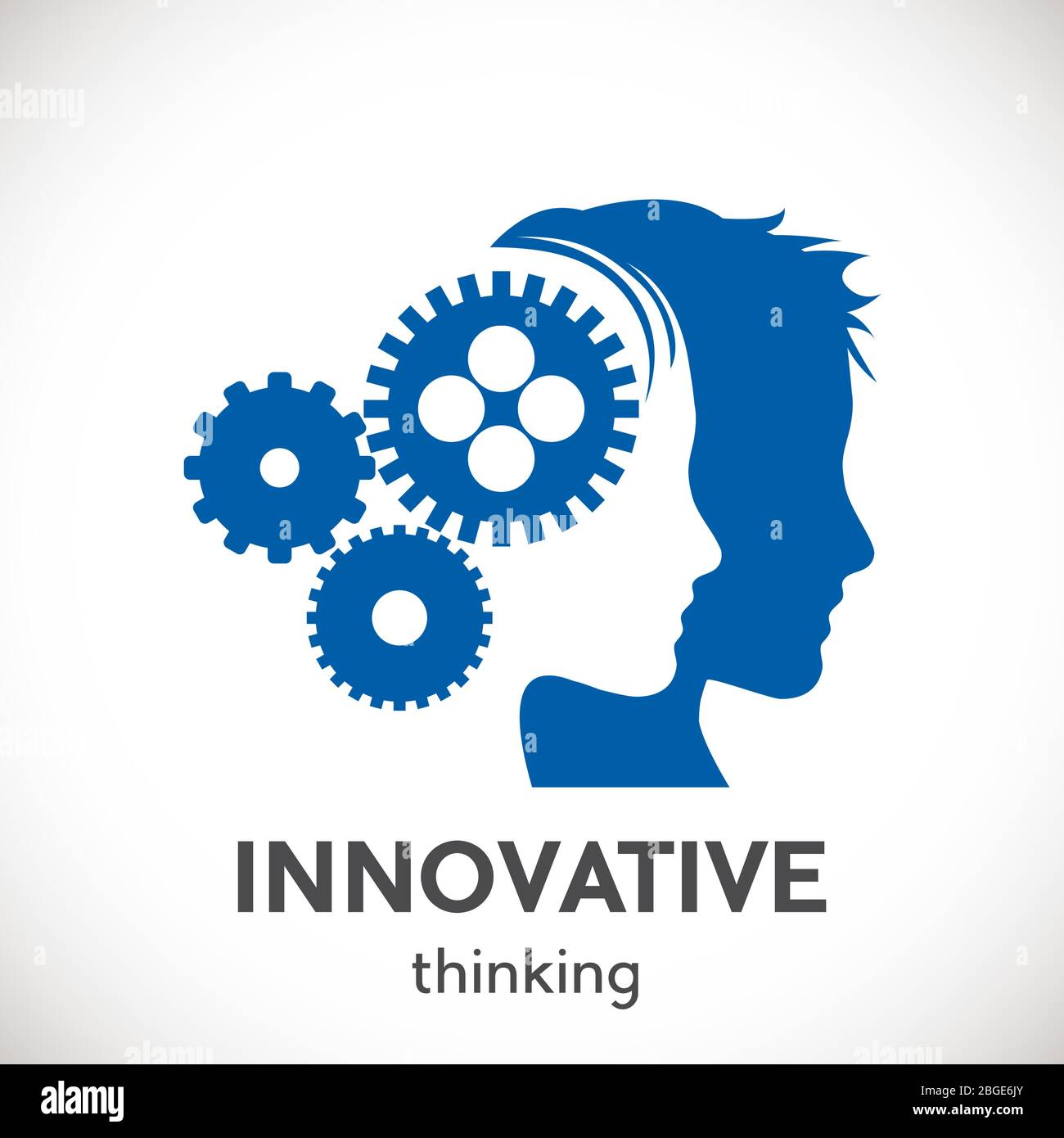 Innovative people. Logo head with gears. Vector concept startup Stock ...
