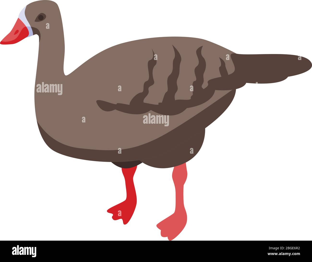 Domestic goose icon, isometric style Stock Vector