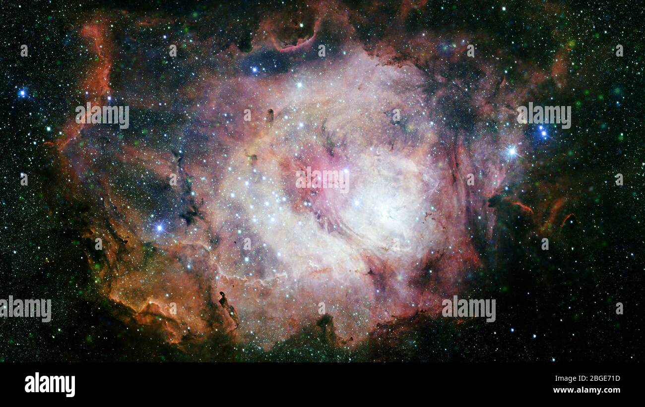 Star explosion in a galaxy of an unknown universe. Elements of this ...