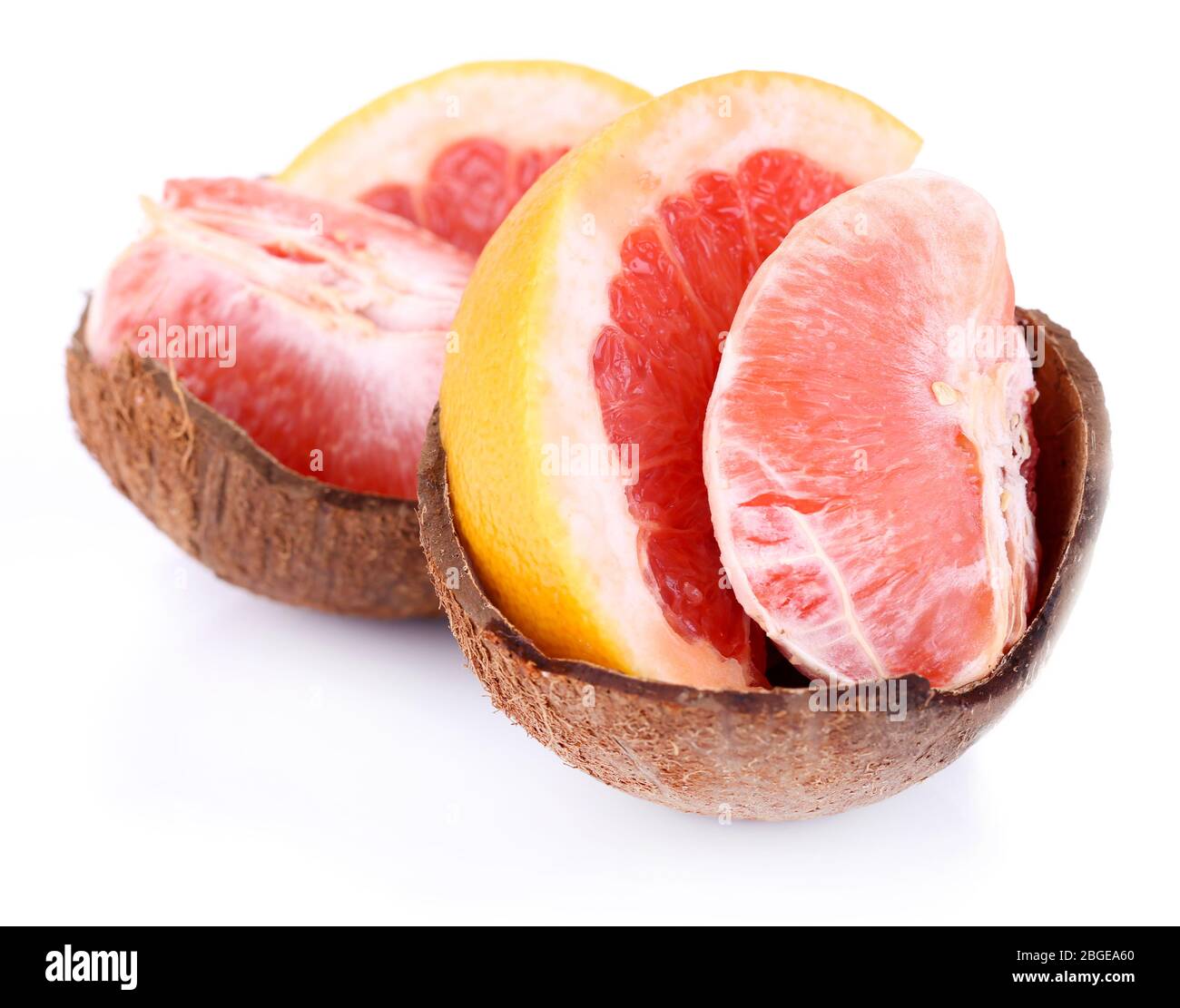 Coconut drink in coconut shell Cut Out Stock Images & Pictures - Alamy