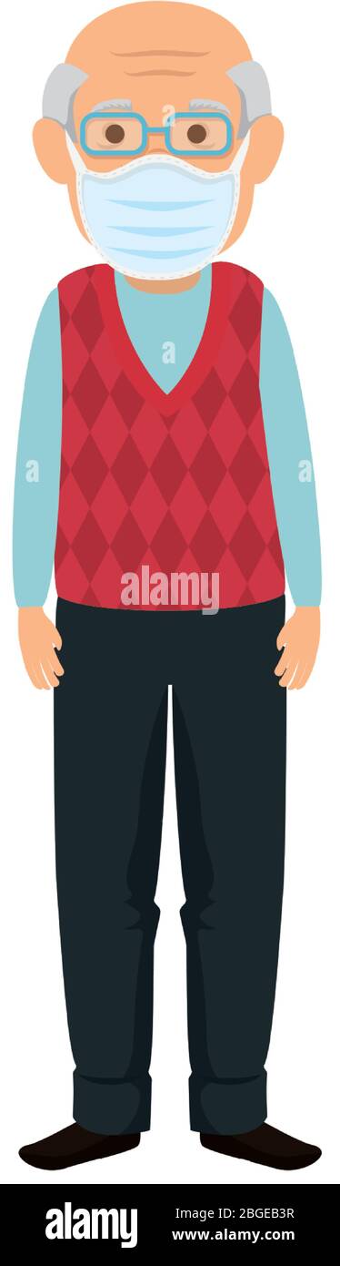 old man with face mask isolated icon Stock Vector Image & Art - Alamy