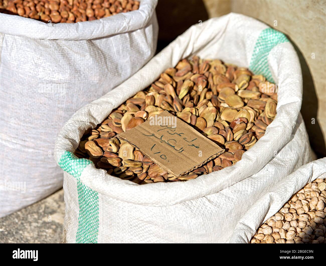 Frankincense, incense, stones, aromatic herbs and spices on street