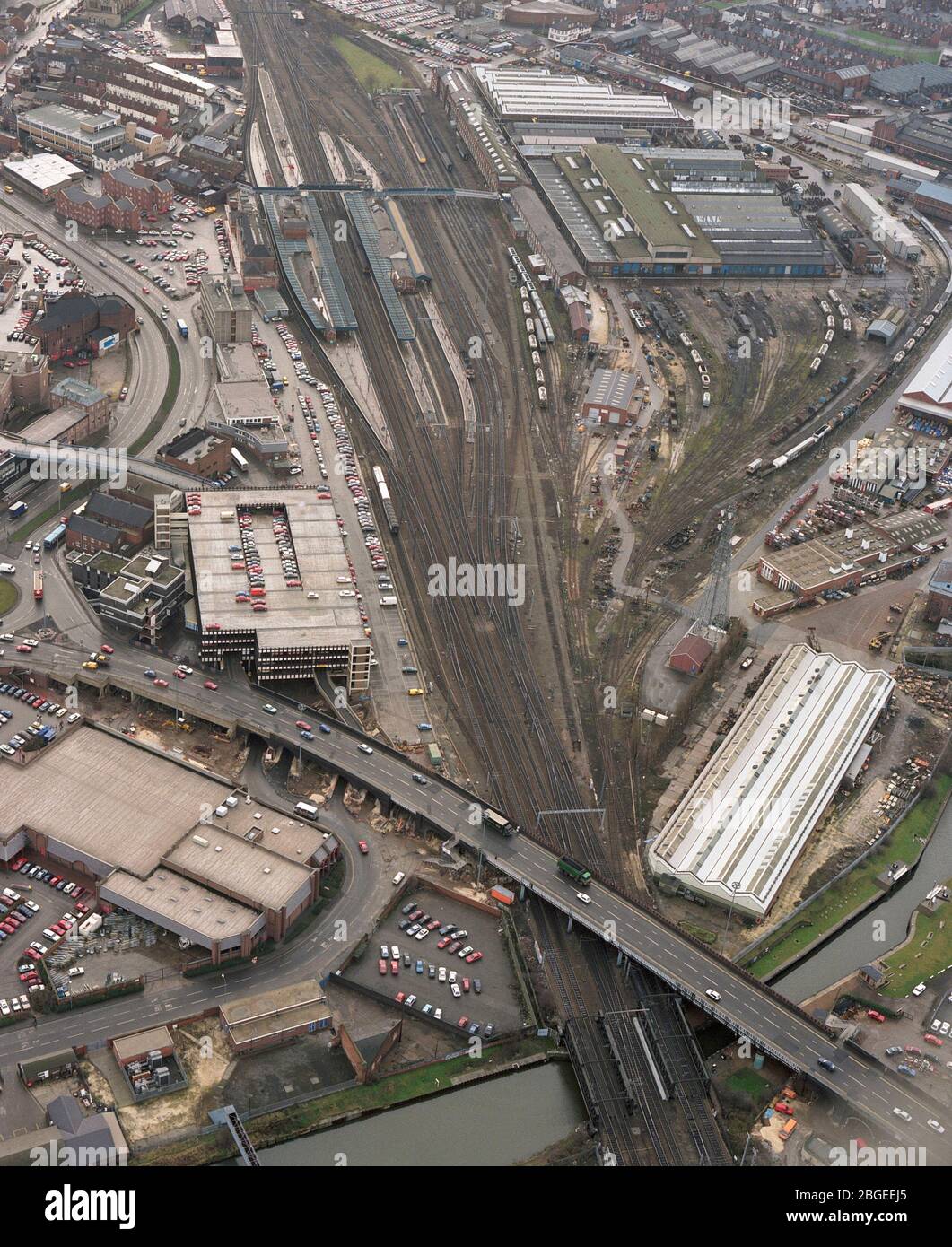 1994, Doncaster Railway Station From The Air, Northern England, South 