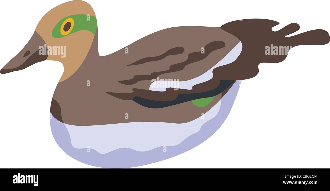 Feathers duck icon, isometric style Stock Vector