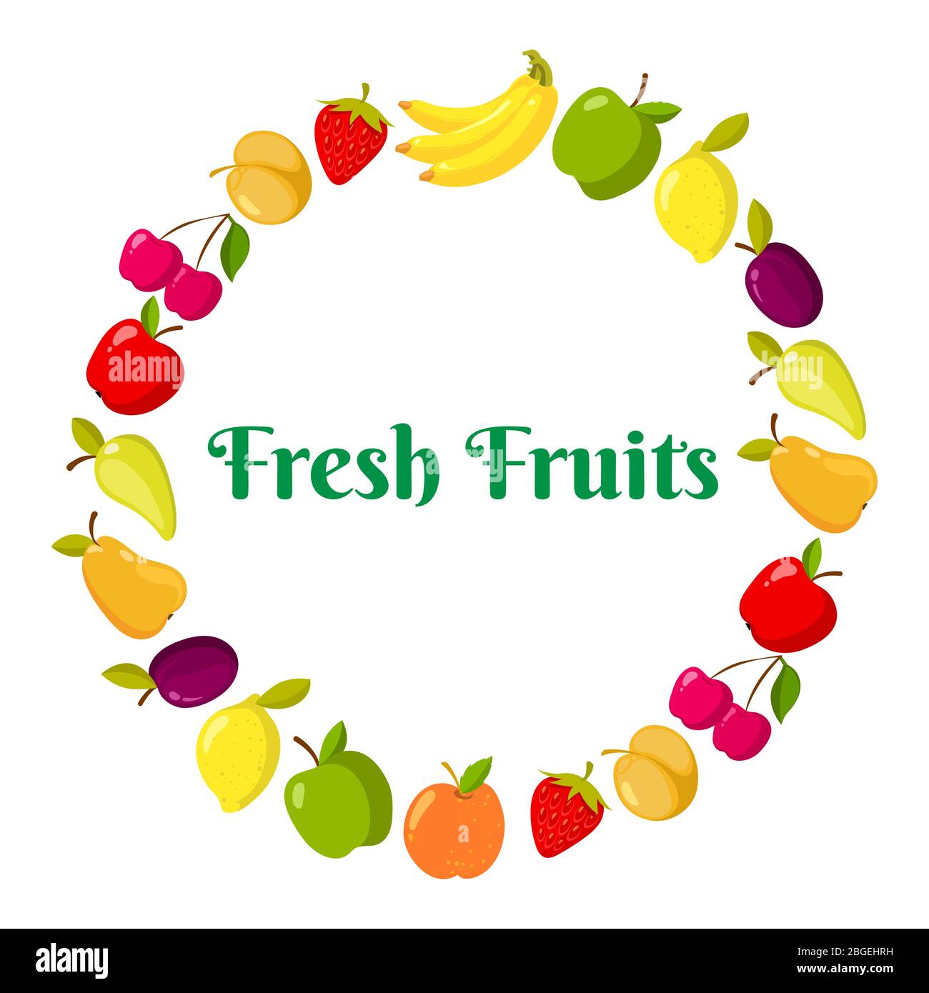 Delicious set fruits in Stock Vector Images - Alamy