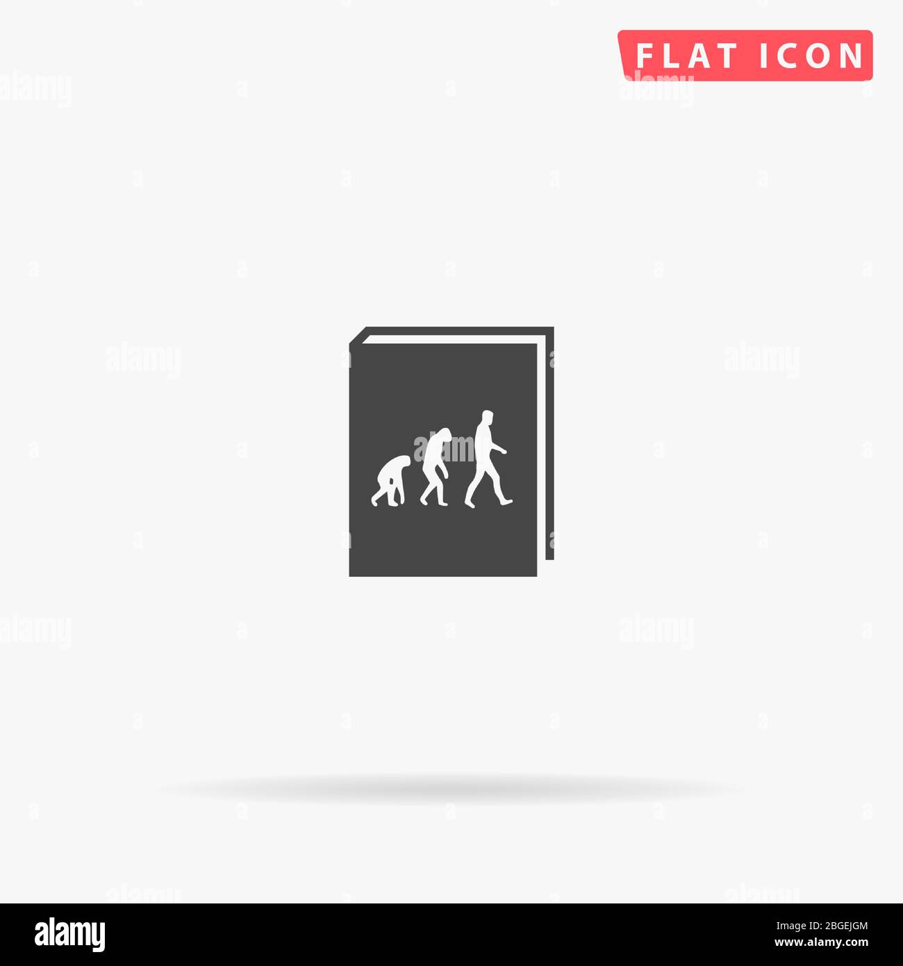 Evolution Book flat vector icon. Glyph style sign. Simple hand drawn ...