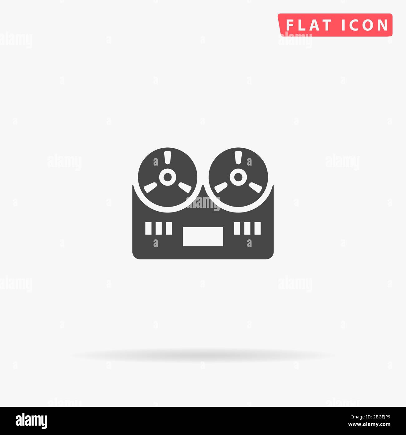 Tape Recorder flat vector icon. Glyph style sign. Simple hand drawn