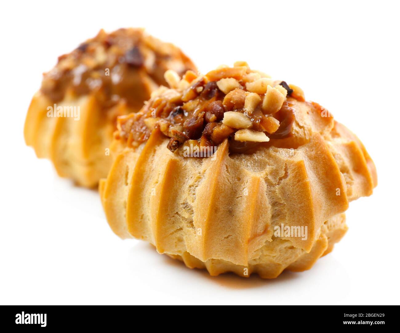 Tasty cakes isolated on white Stock Photo