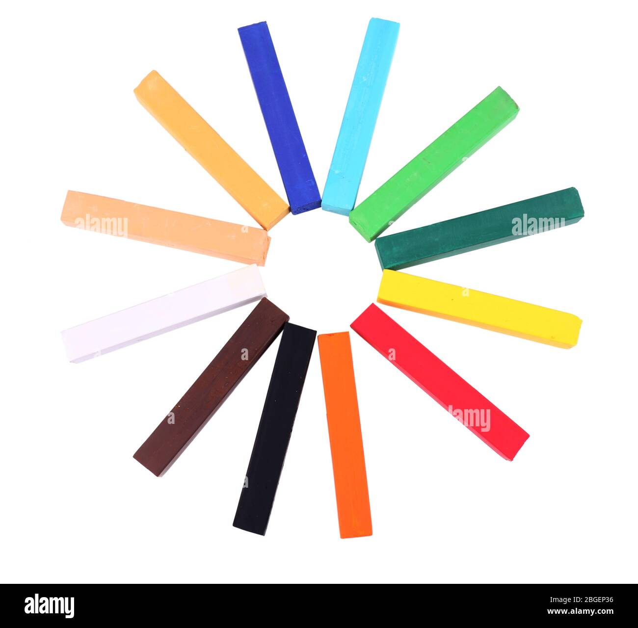 Colorful chalk pastels isolated on white Stock Photo Alamy
