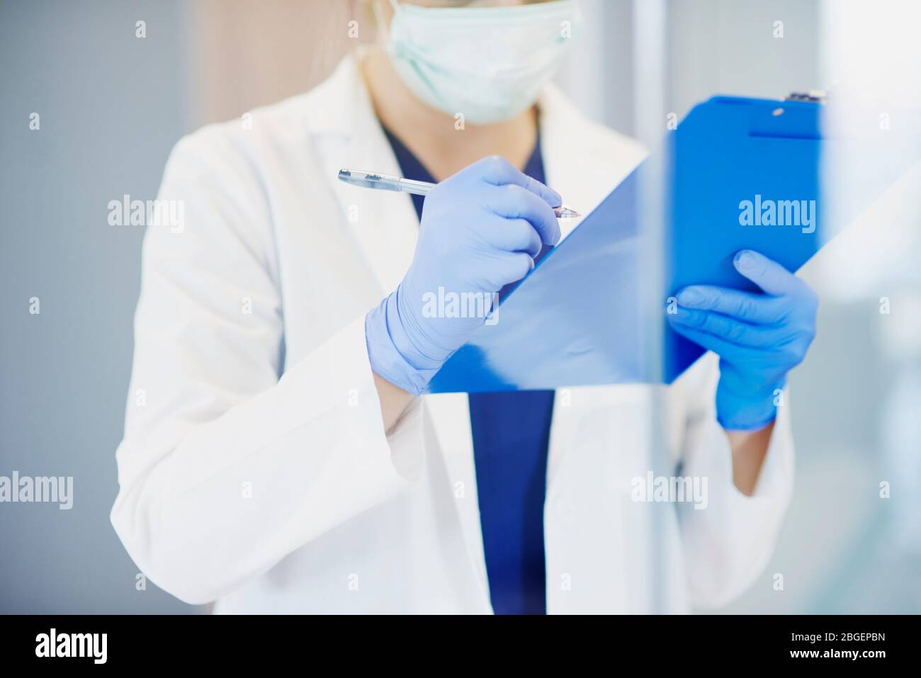 Male doctor during medical exam Stock Photo