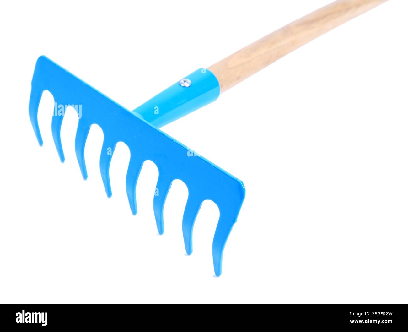 Garden rake isolated on white Stock Photo - Alamy