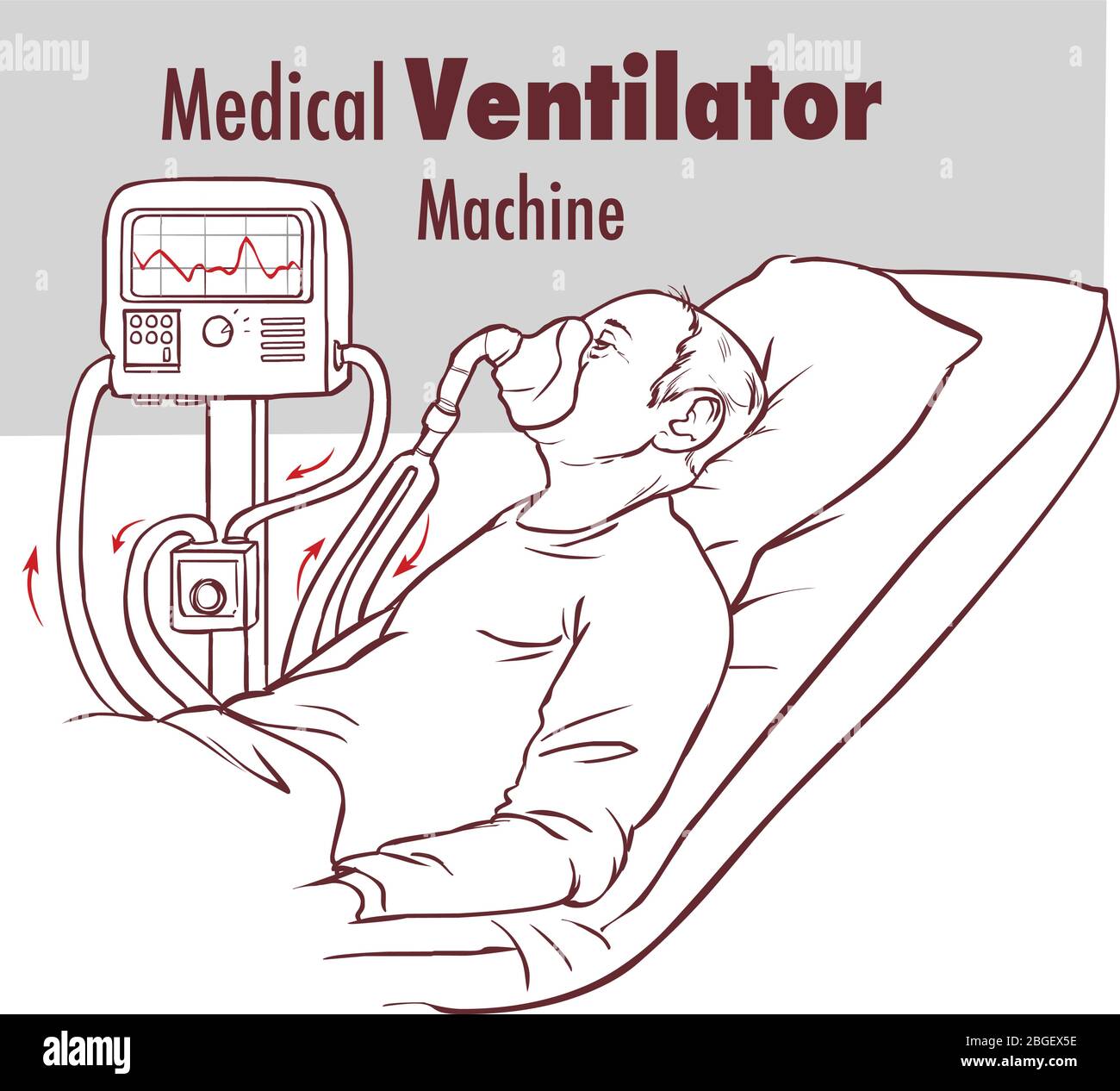 Ventilator Medical Machine Equipment fo Tracheostomy Patient Breathing