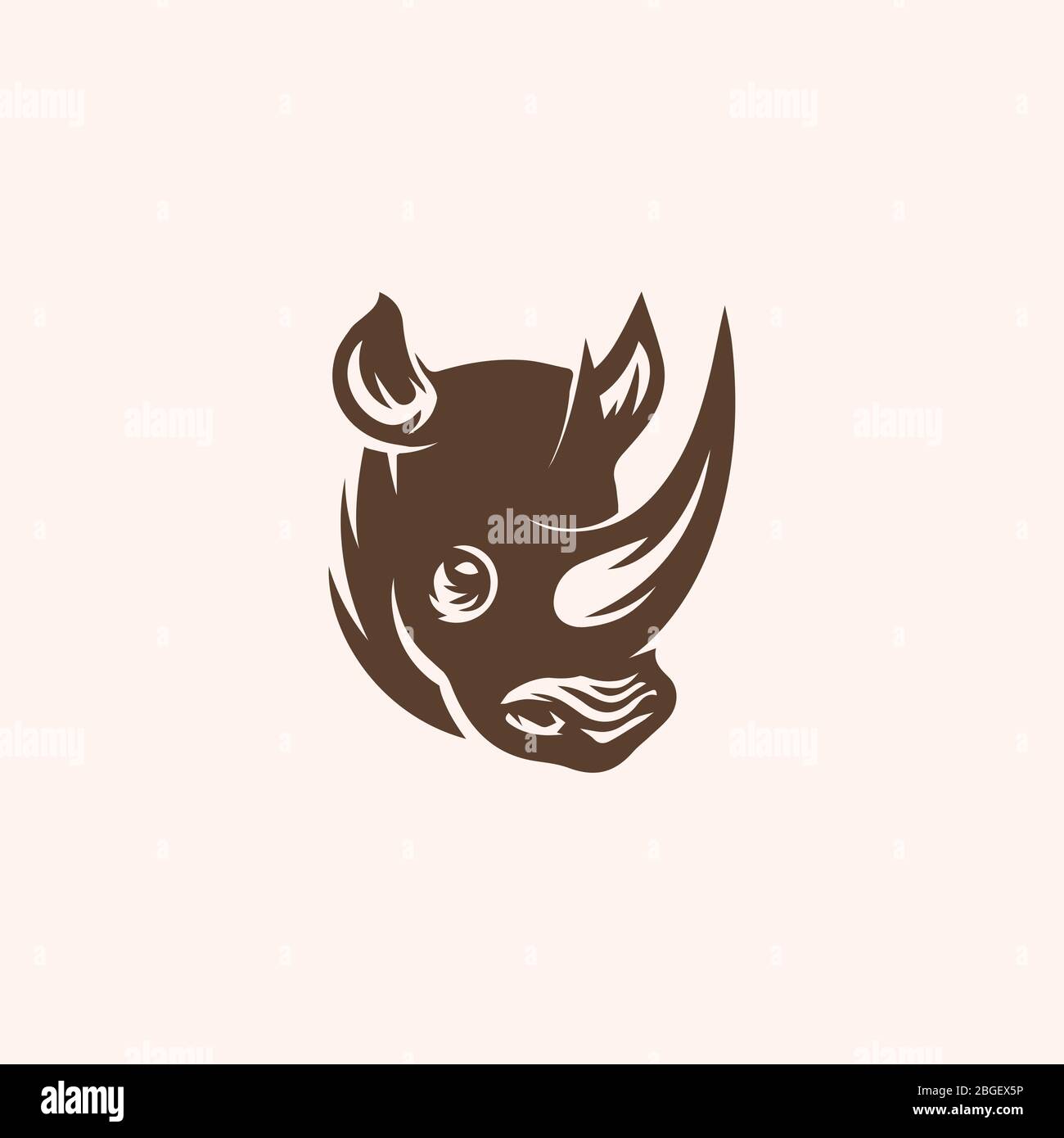 Rhino logo design template Stock Vector