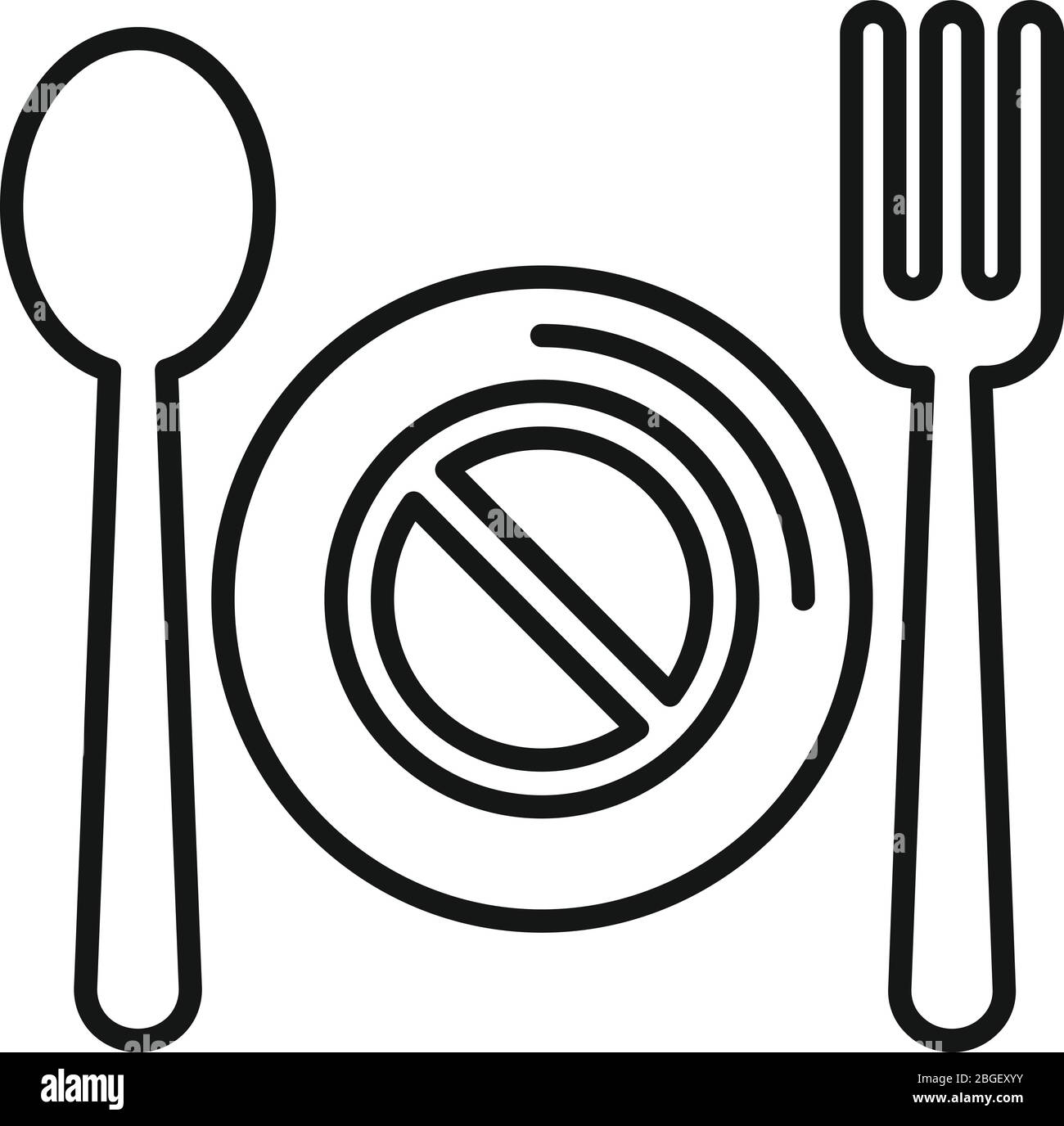 Depression no food icon. Outline depression no food vector icon for web