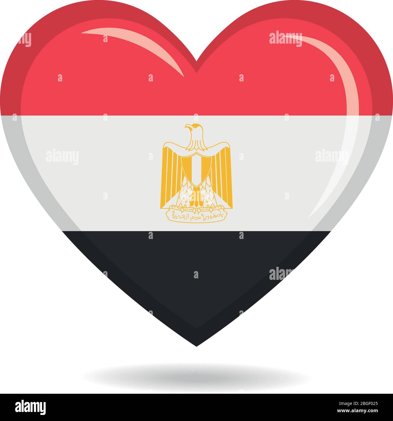 Egypt national flag in heart shape vector illustration Stock Vector