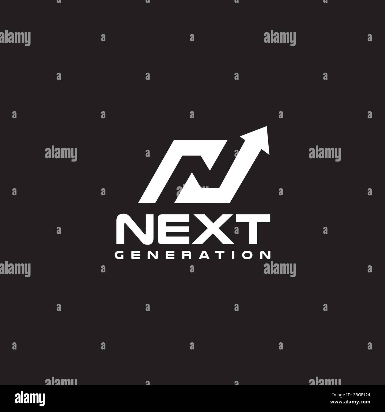 N letter initial incorporated with aup arrow logo design signs next ...