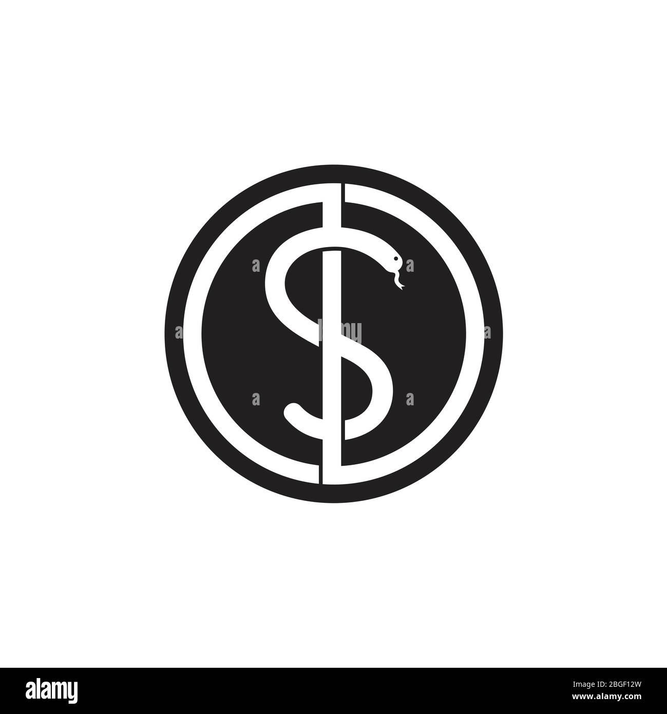 letter s snake line art logo vector Stock Vector