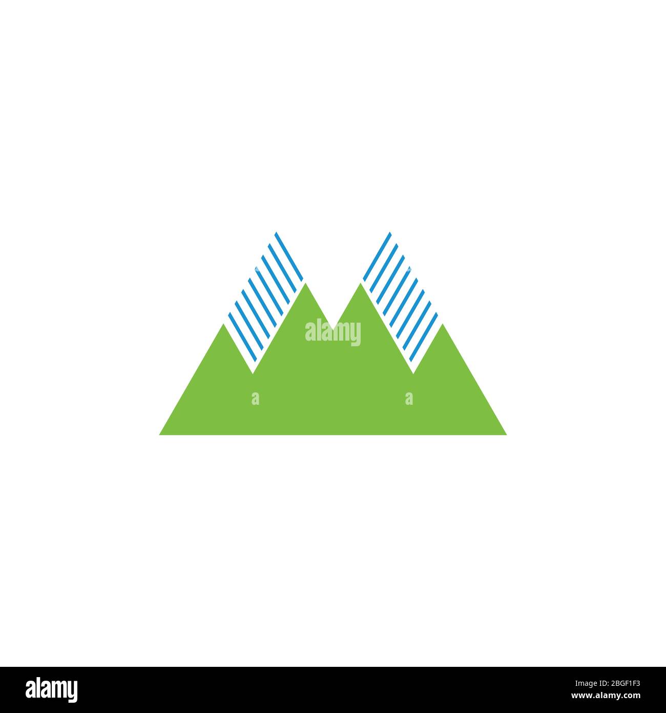 simple stripes triangle mountain silhouette symbol vector Stock Vector