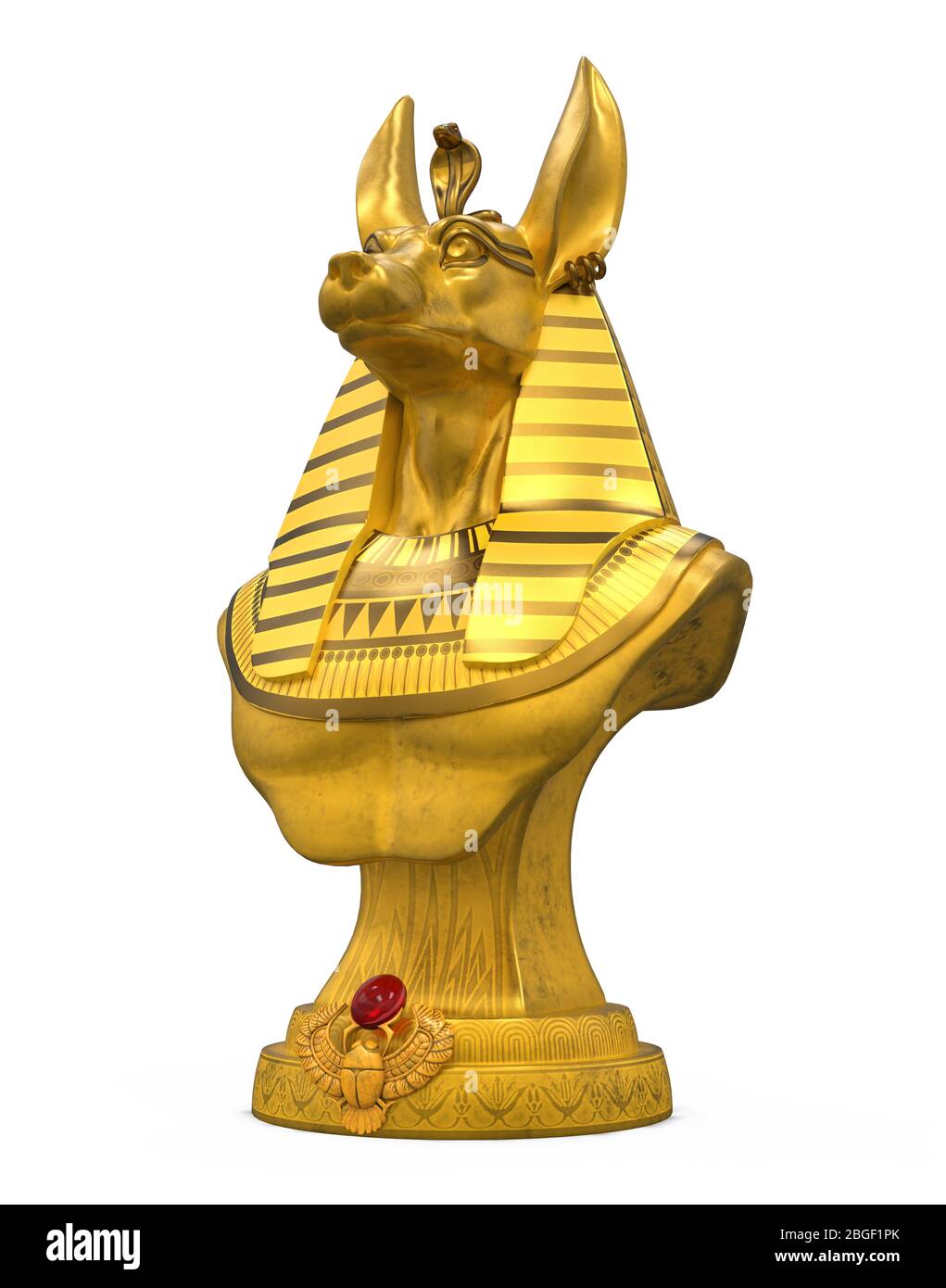 Golden Egyptian Anubis Statue Isolated Stock Photo Alamy