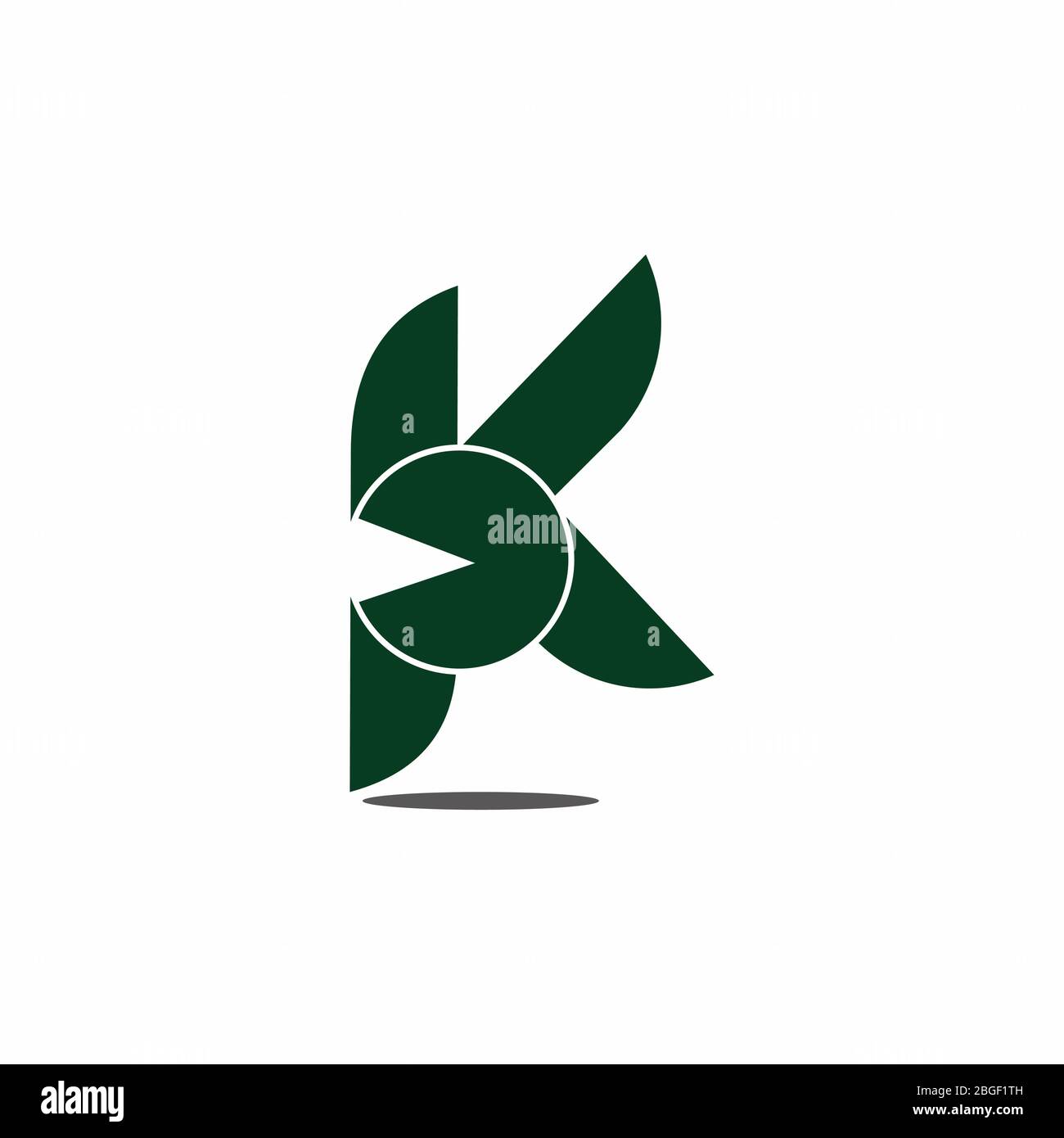 letter k curves circle chart abstract symbol logo vector Stock Vector