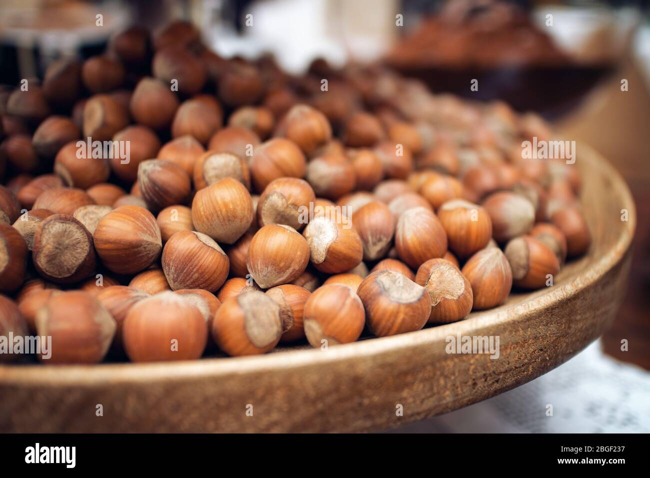 'Nocciola Piemonte Igp', also known as 'Tonda Gentile di Langa', hazelnut variety produced in piedmont (italy) Stock Photo