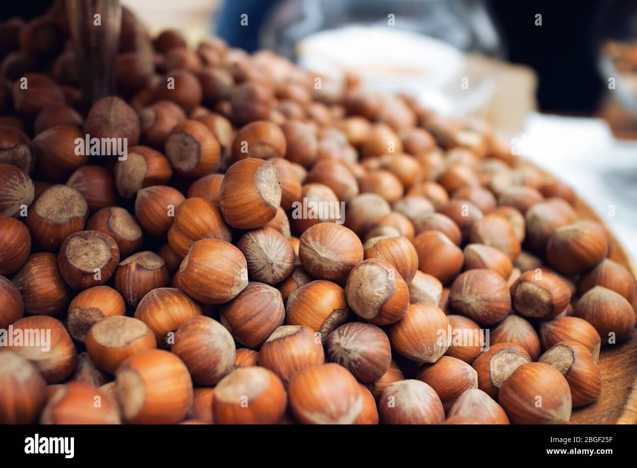 'Nocciola Piemonte Igp', also known as 'Tonda Gentile di Langa', hazelnut variety produced in piedmont (italy) Stock Photo