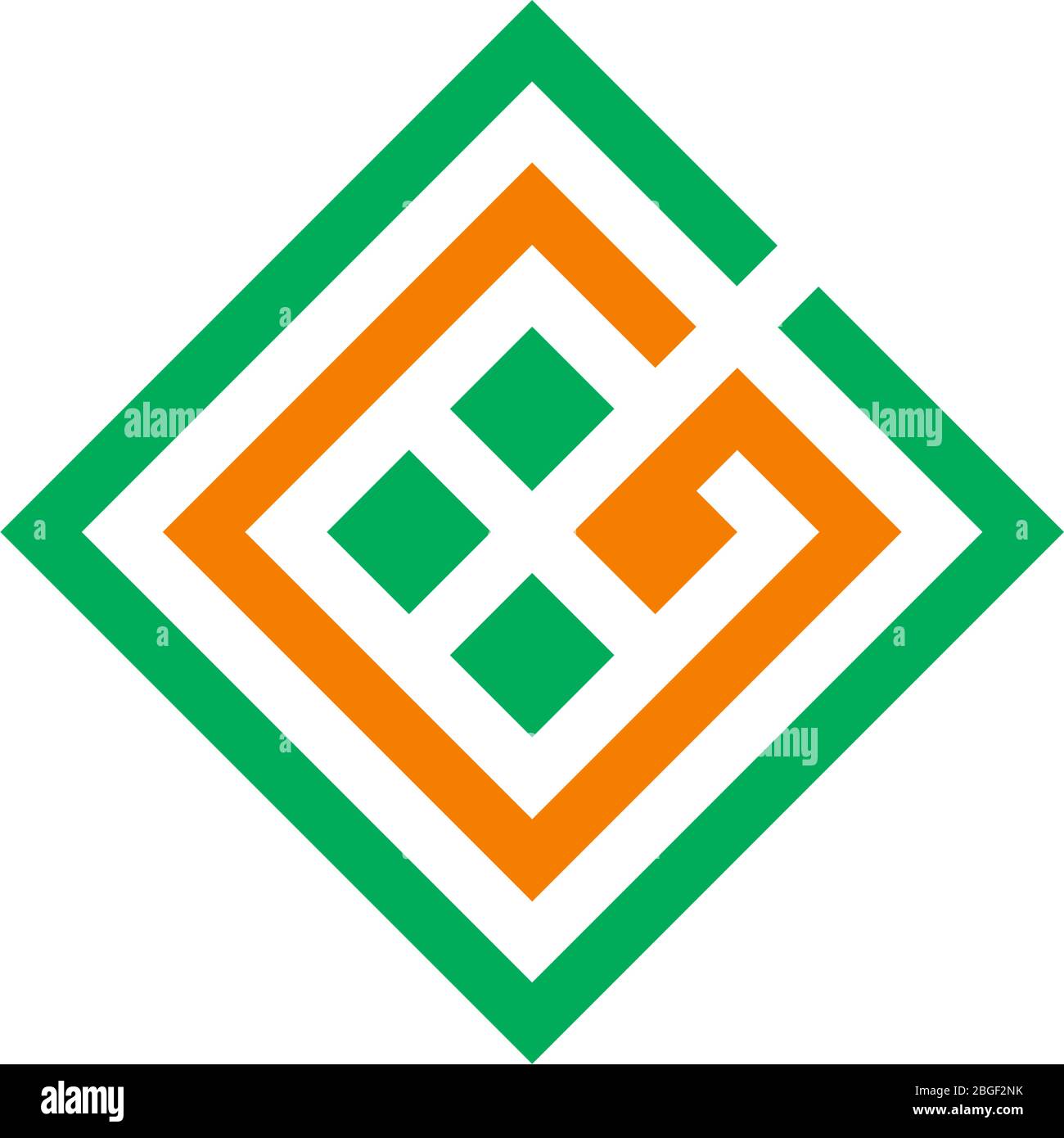 letter gc square geometric line design logo vector Stock Vector