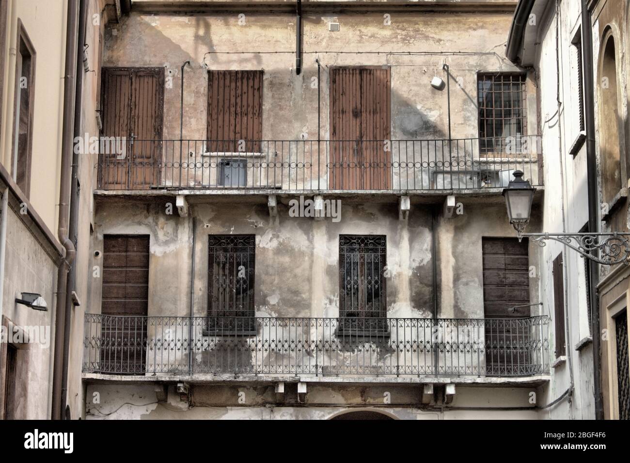 Old typical railing house in Milan, Italy Stock Photo - Alamy