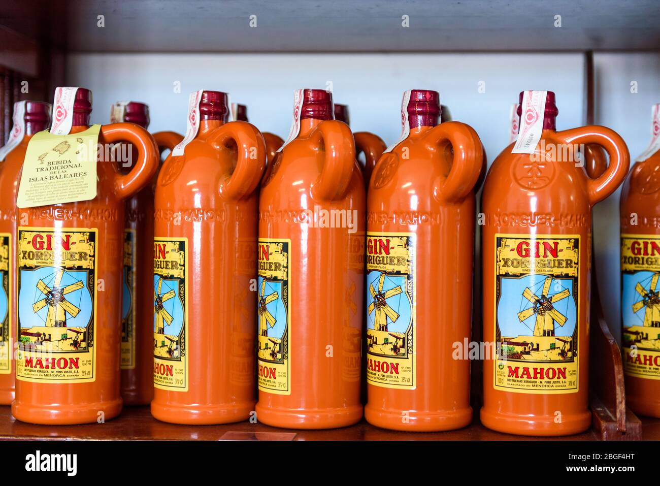 Menorca, Spain October 16, 2019 Gin Xoriguer made from grapes on the