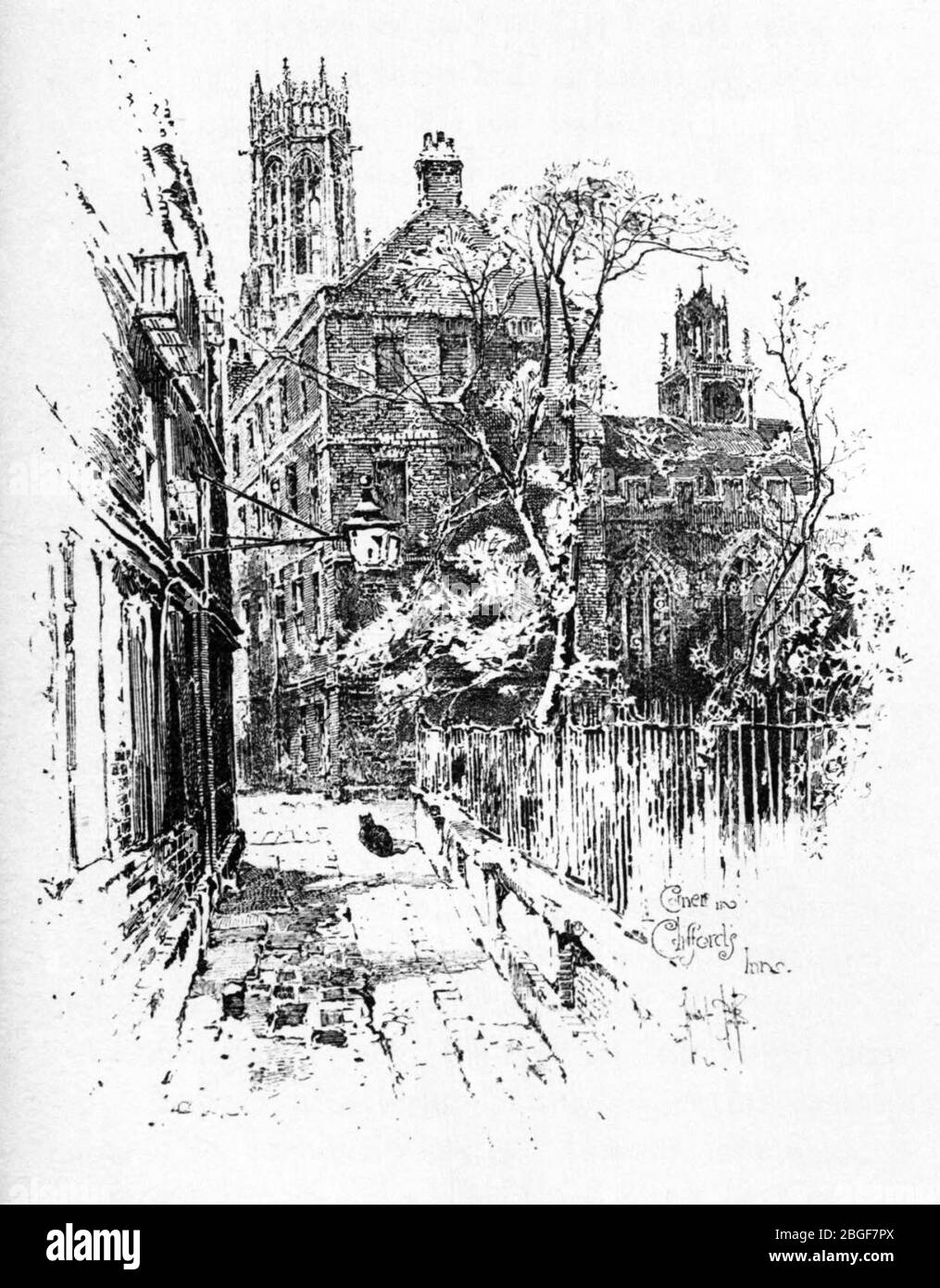 Herbert Railton Corner in Clifford's Inn (modified Stock Photo Alamy