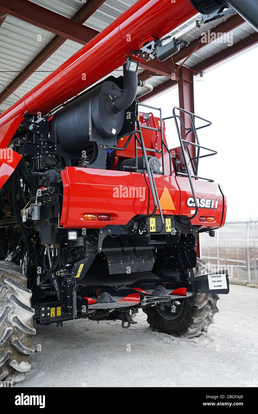 Exterior design of red combine harvester machine 'Case IH axial flow
