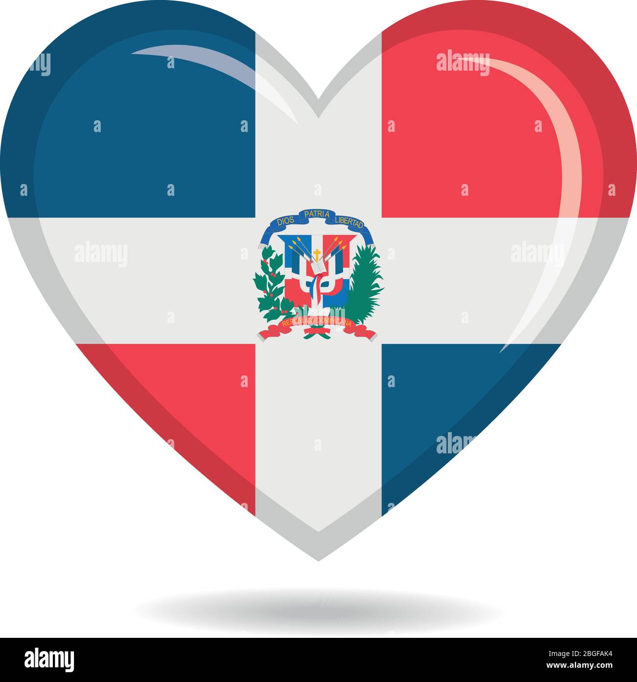 Dominican Republic National Flag In Heart Shape Vector Illustration Stock Vector Image And Art Alamy