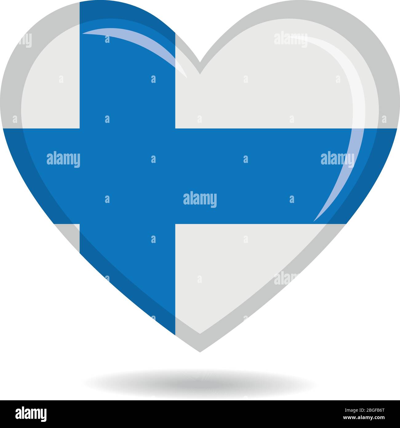 Finland national flag in heart shape vector illustration Stock Vector