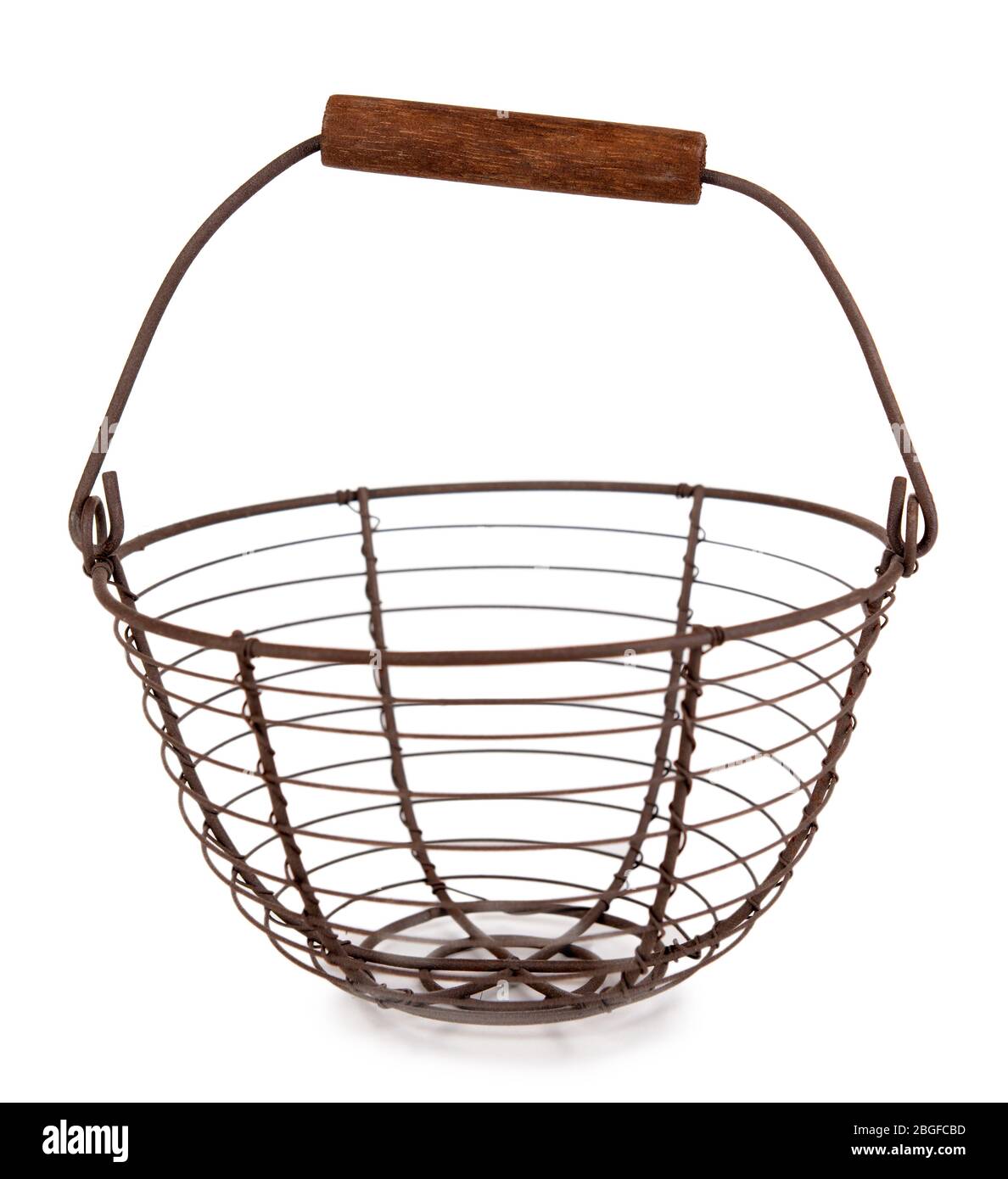 Wire basket isolated on white Stock Photo - Alamy
