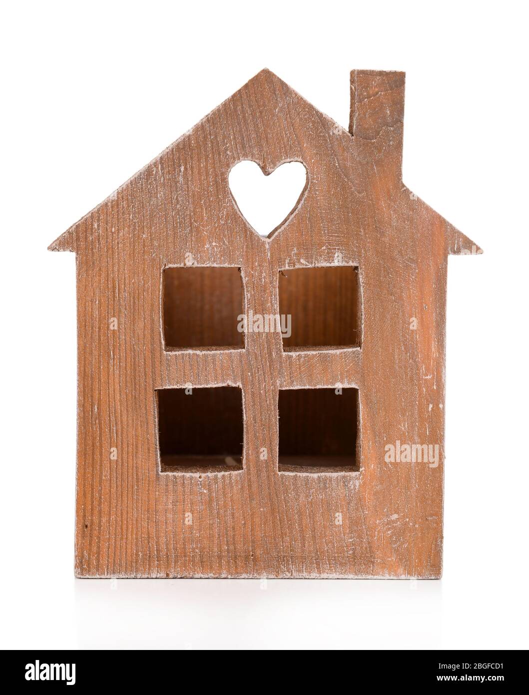 Small wooden house isolated on white Stock Photo - Alamy