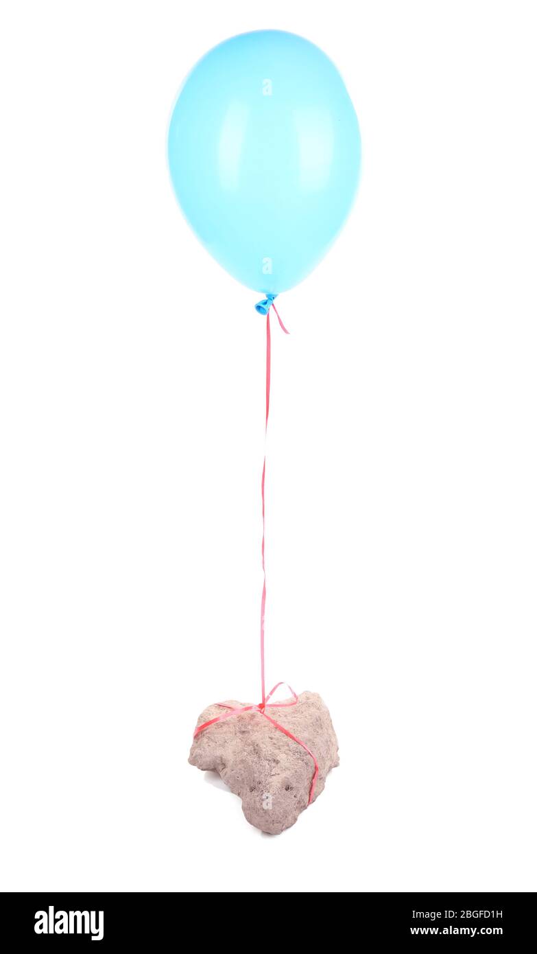 Color balloon with stone isolated on white Stock Photo Alamy