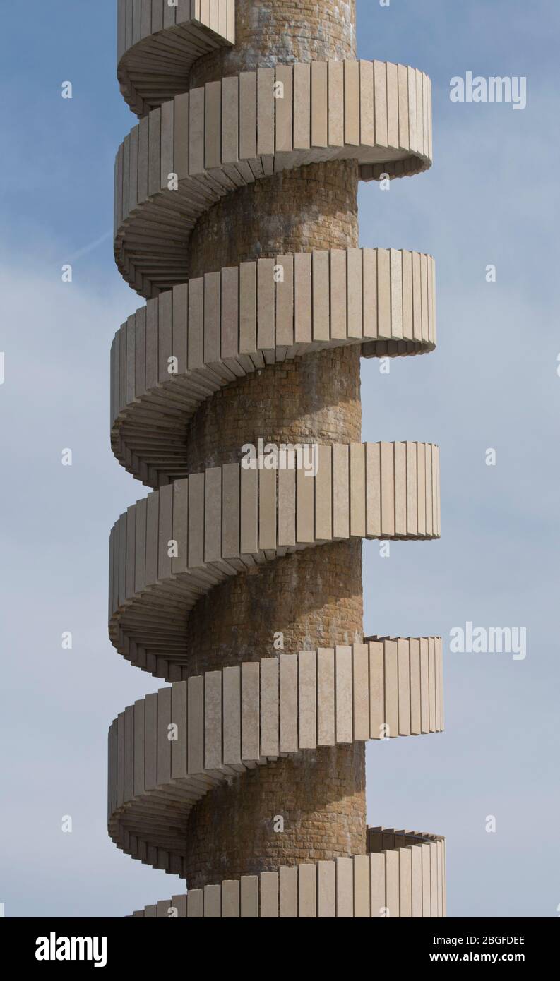 Der Aussichtsturm von Moron, entworfen von Stararchitekt Mario Botta, im Berner Jura, Schweiz Stock Photo