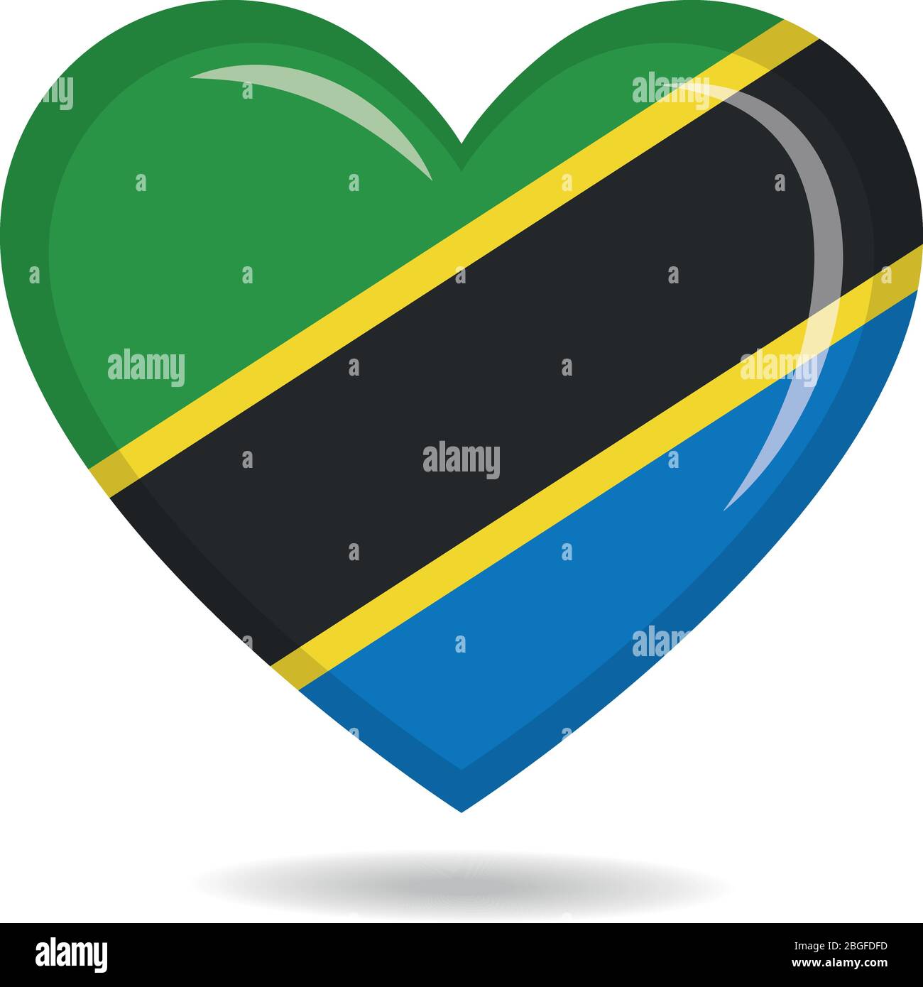Tanzania national flag in heart shape vector illustration Stock Vector ...