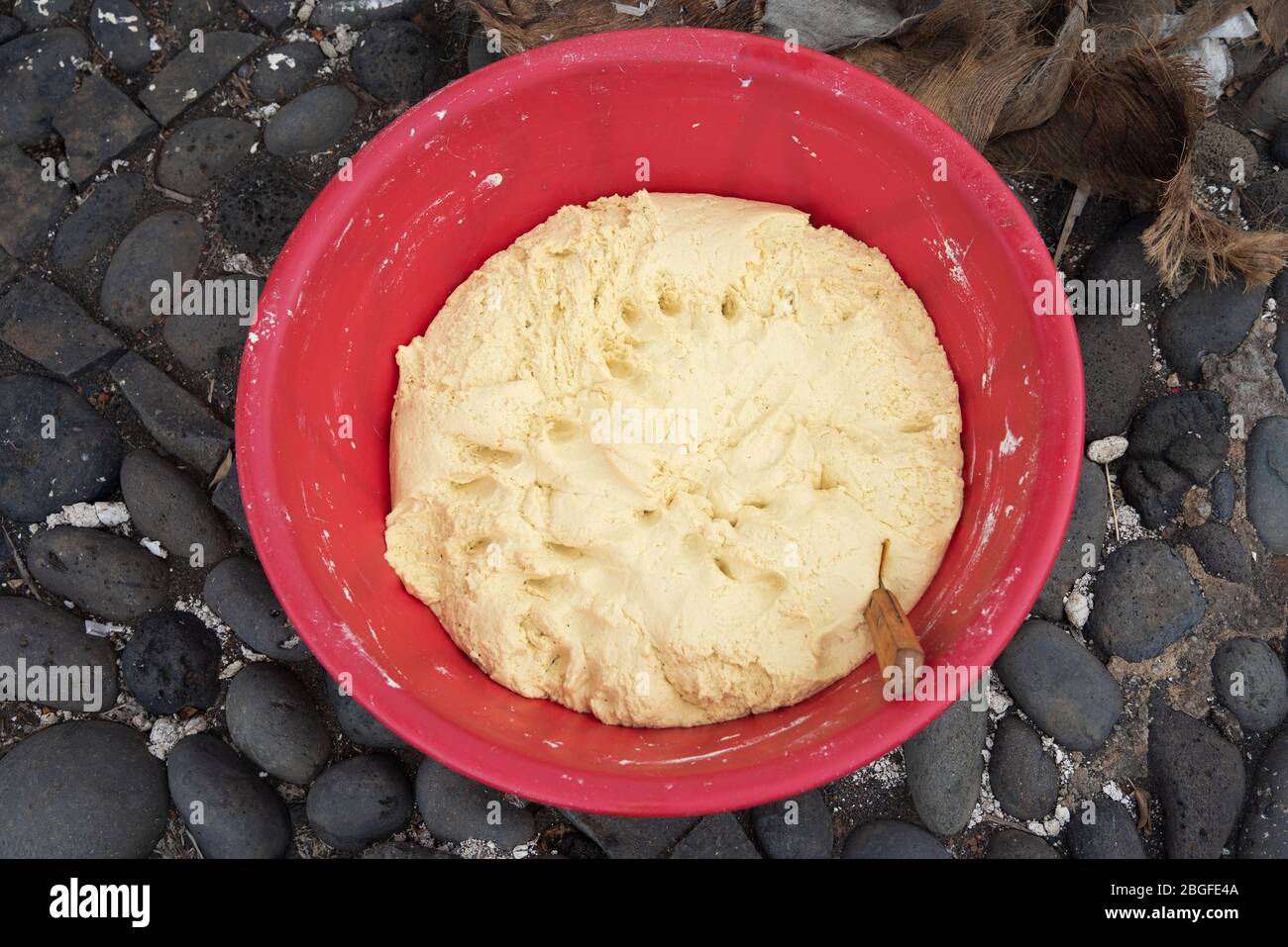 Flour dough in Cidade Velha, Cape Verde Stock Photo