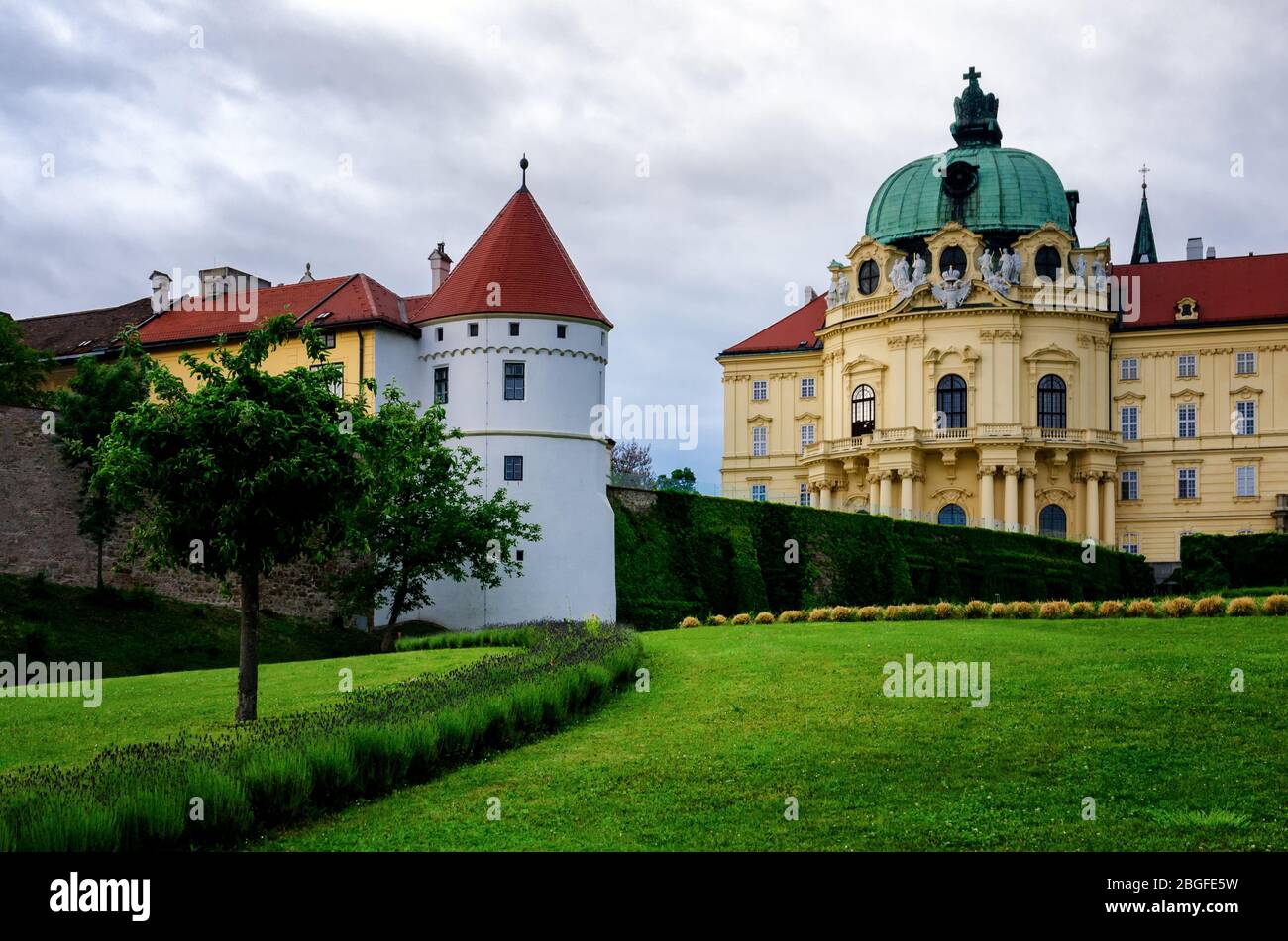 Klosterneuburg monastery near Vienna, antique baroque abbey Stock Photo
