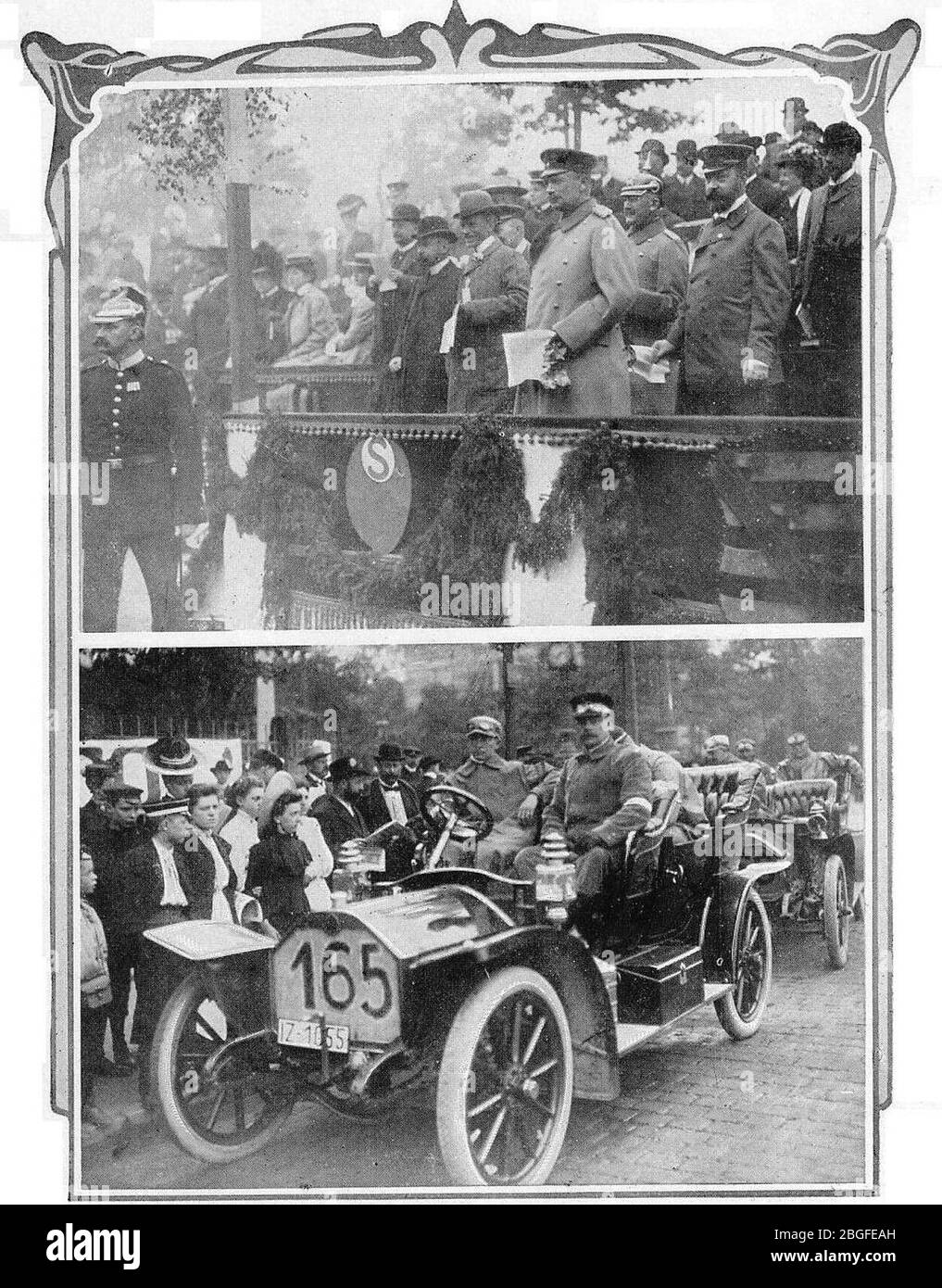Herkomer Konkurrenz 1907, Der König Von Sachen Friedrich August Iii Beim  Start In Dresden (Oben), Sowie Ludwig Herzog Von Bayern (Unten Stock Photo  - Alamy