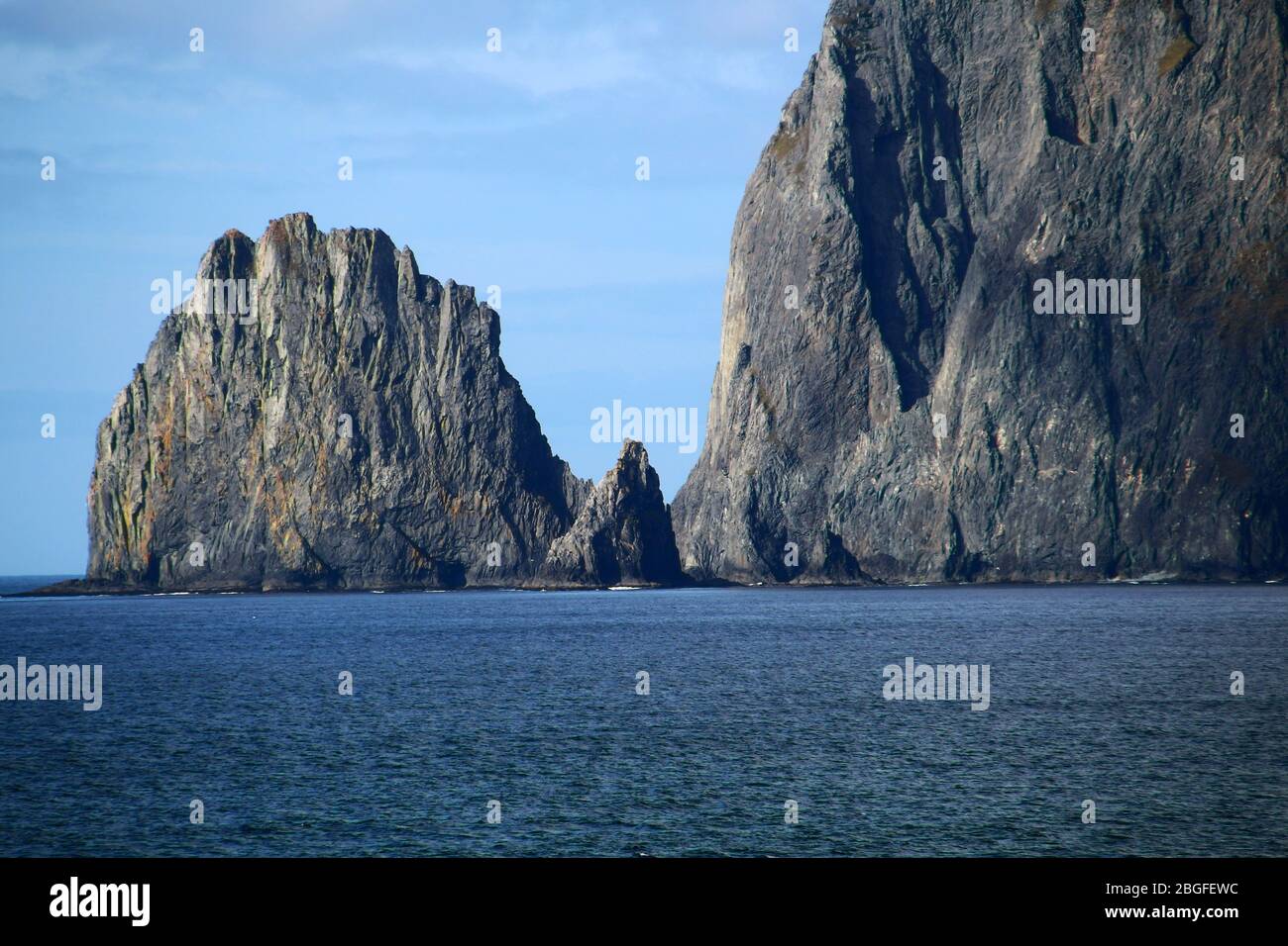 Alaska, Cape Unga, Coast of Unga Island-Aleutian Islands, United States Stock Photo