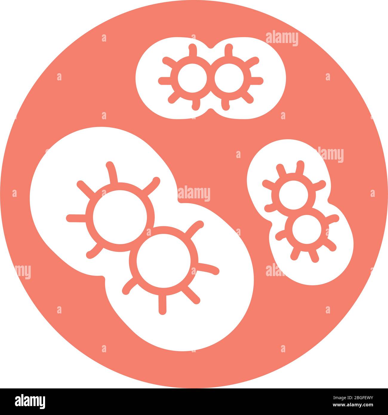 infected cells with covid19 fill style icon Stock Vector