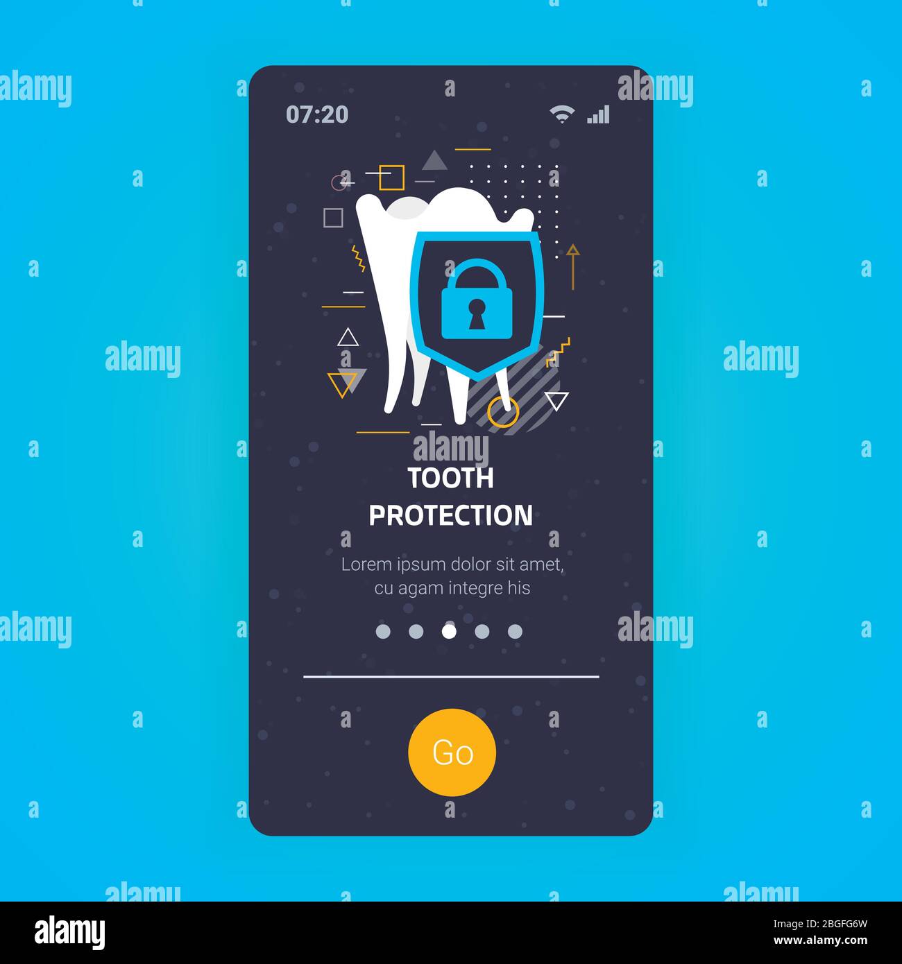 healthy tooth and shield anticaries protection dental hygiene concept