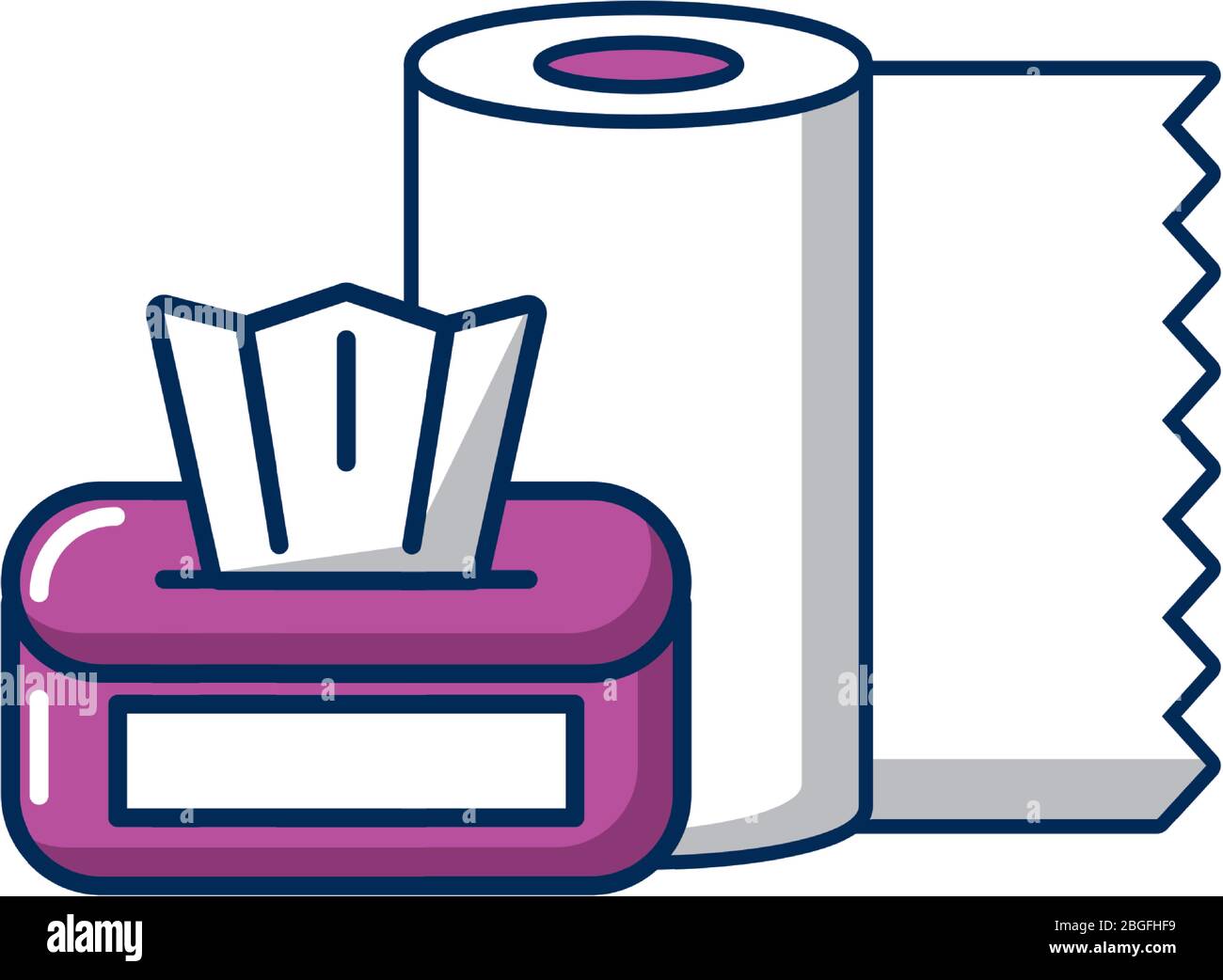 absorbent towels roll flat style icon Stock Vector