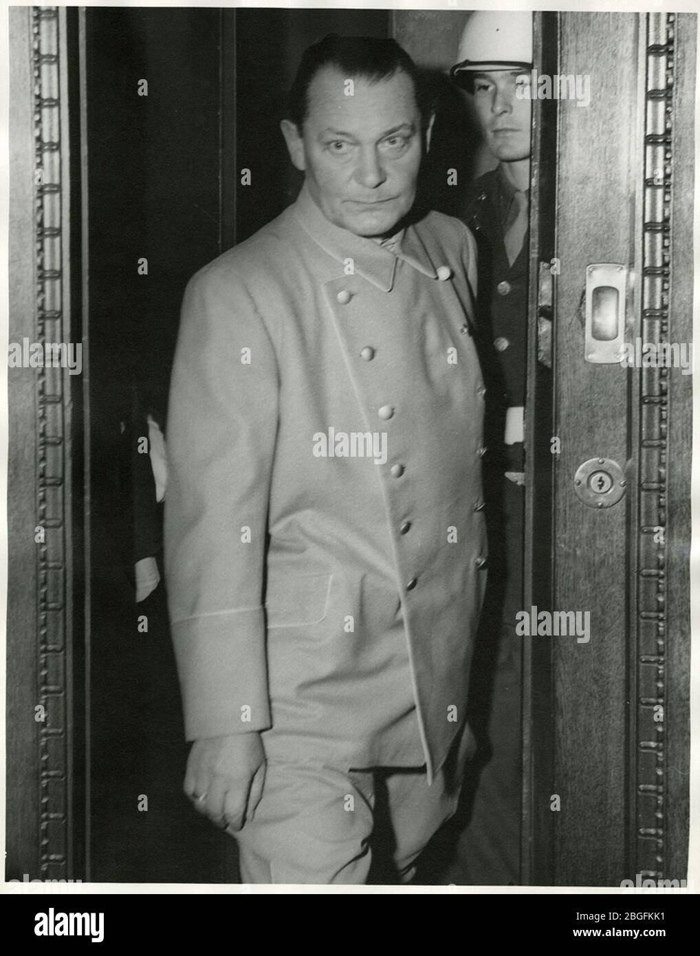 Hermann Göring at Nuremberg Trials November 1945. Stock Photo