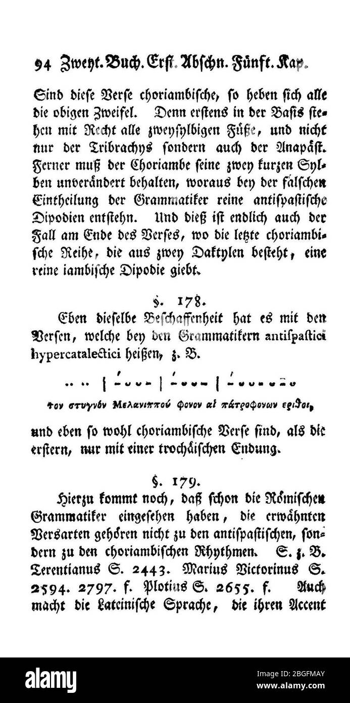Hermann Handbuch der Metrik 126. Stock Photo