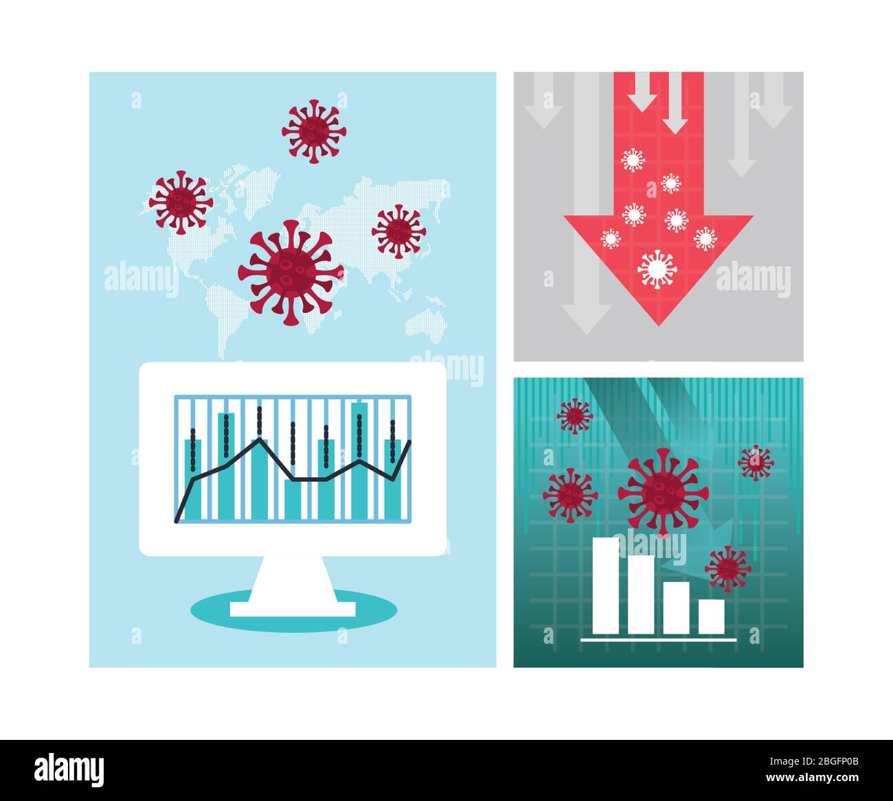 economy and covid19 statistics infographics Stock Vector Image & Art ...