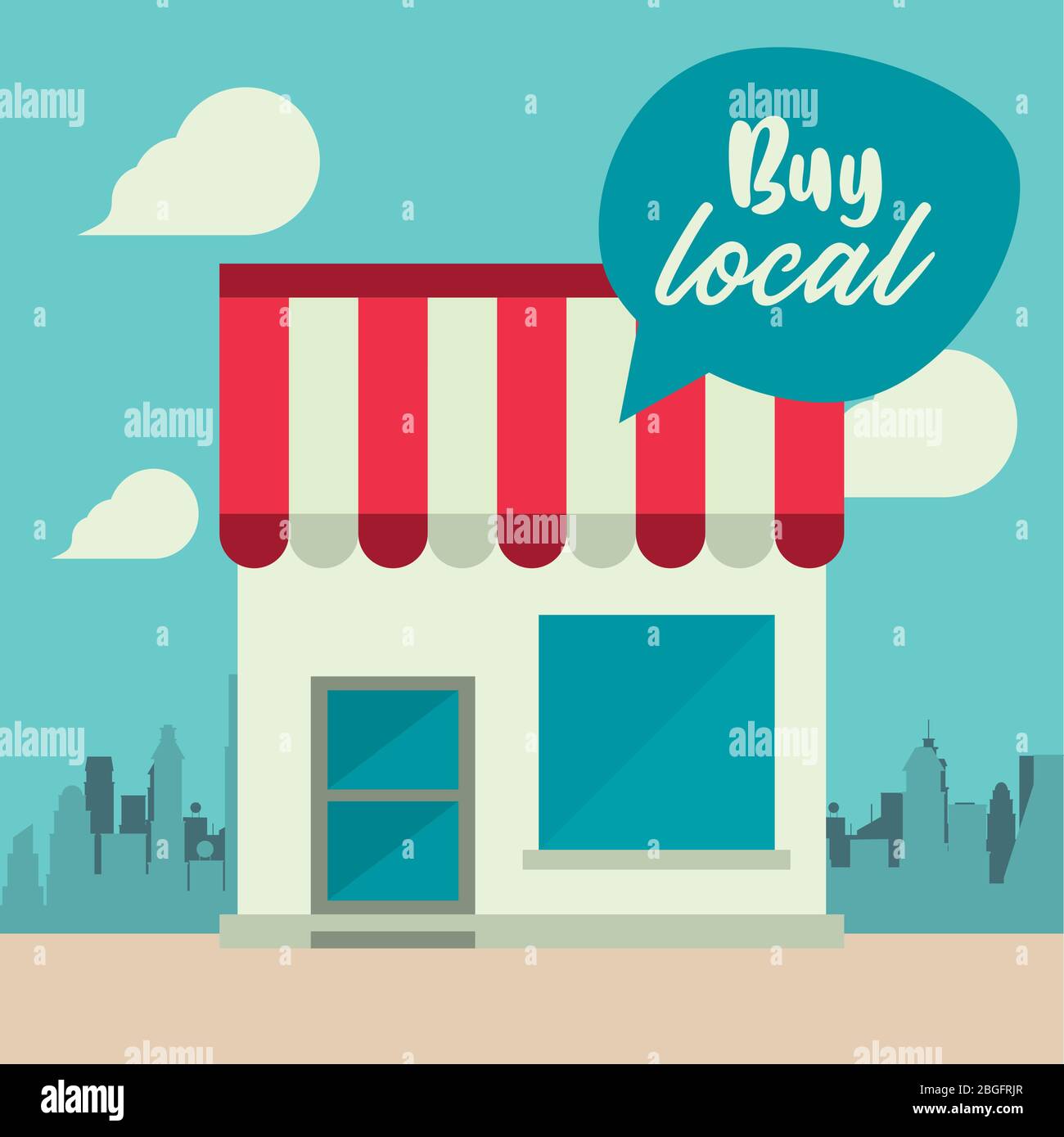 buy local poster with store building Stock Vector Image & Art Alamy