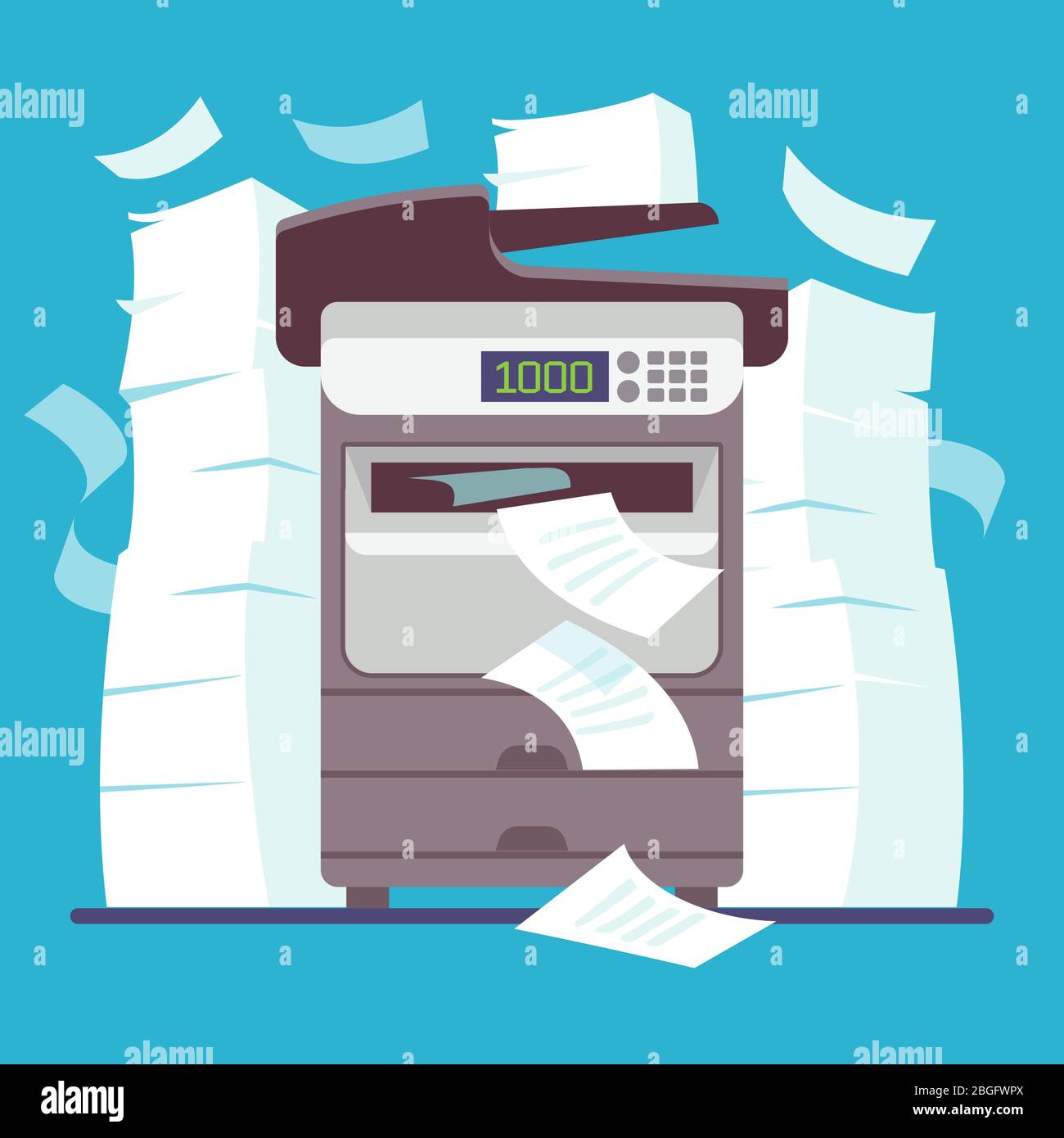 Multifunction office printer, computer scanner printing and copying paper  documents cartoon vector illustration. Printer office, scanner machine,  digital device photocopier Stock Vector Image & Art - Alamy